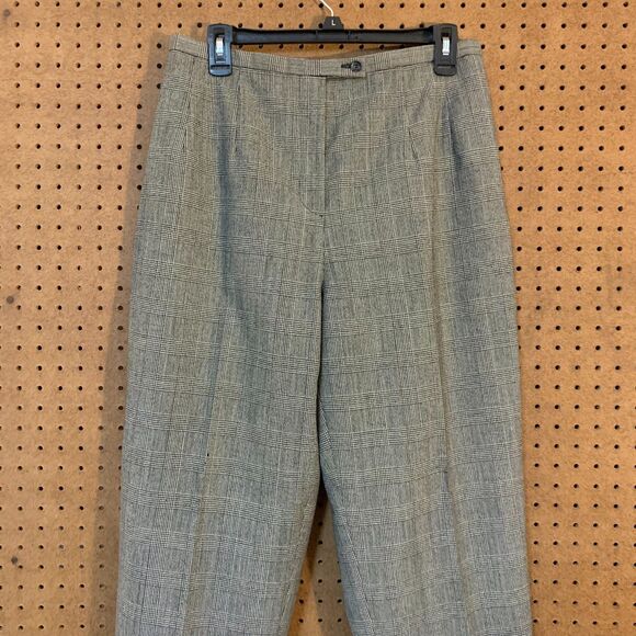 Harve Benard Trouser Pants Vintage Low Rise Wool Plaid 12 Preppy Academia FLAWED - Picture 1 of 8